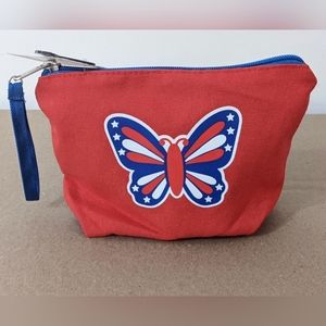 Women's Patriotic Americana Butterfly Red, White, and Blue Wristlet, 4th of July
